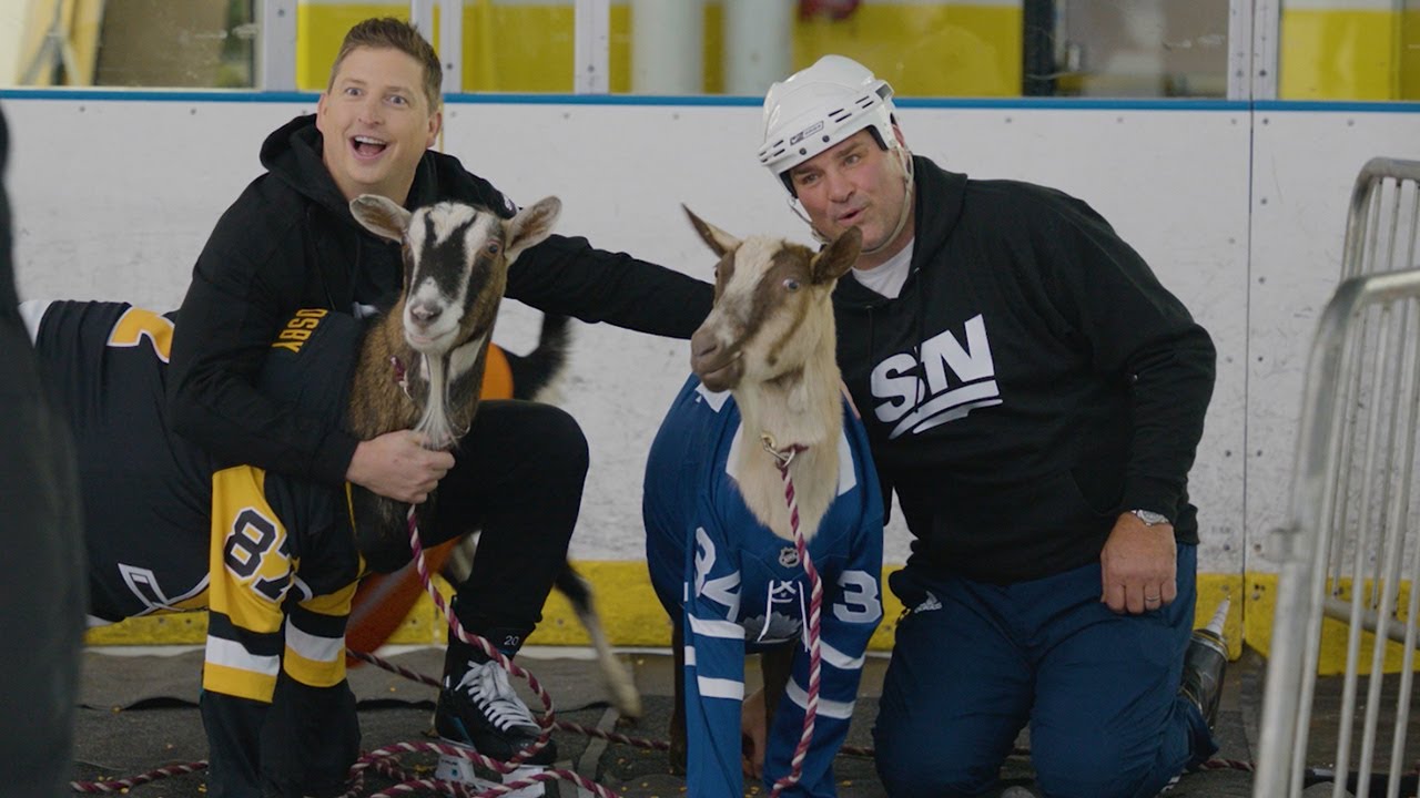 Eric Lindros, Colby Armstrong And Zac Bell Play A Game Of GOAT With Real Goats