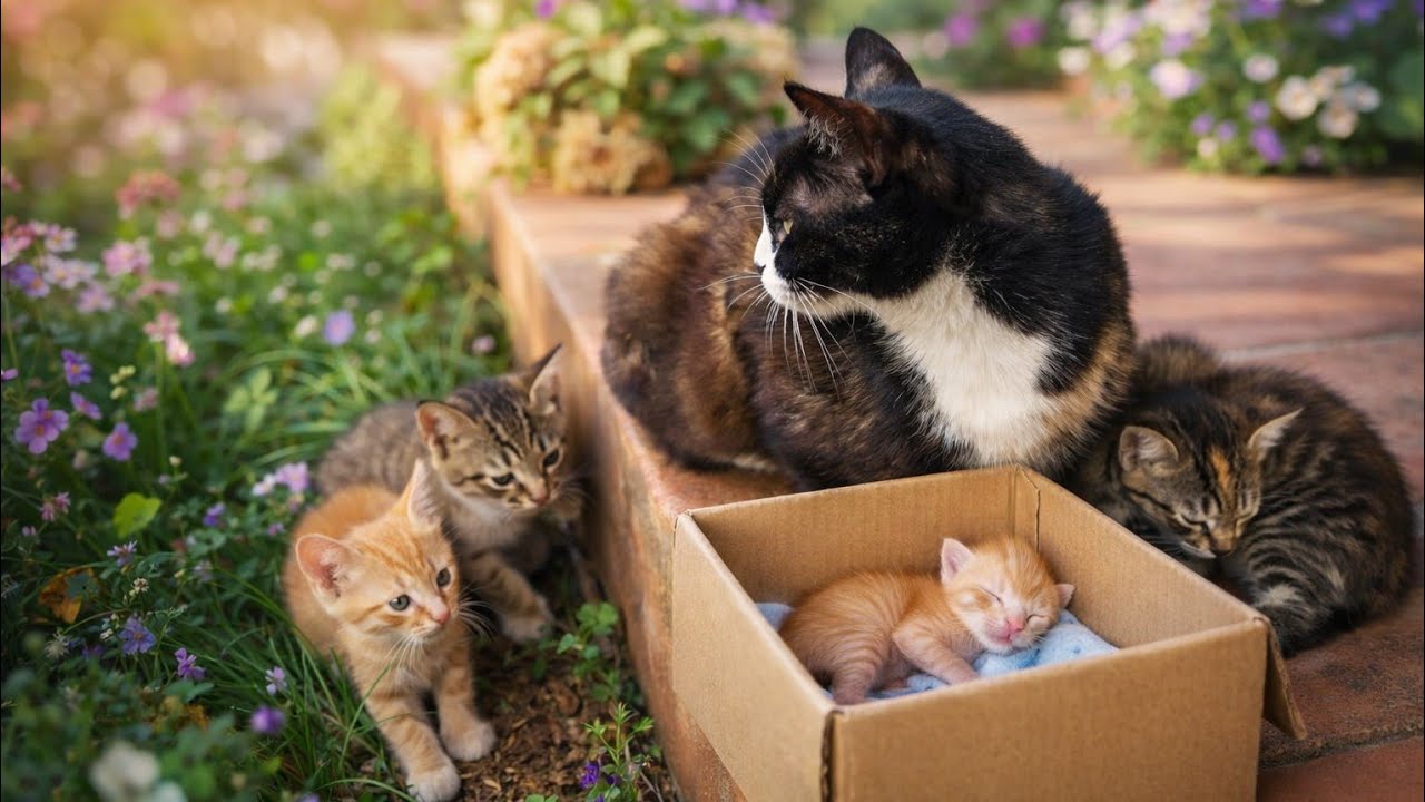 A mother cat looking for a place to give birth needs our help