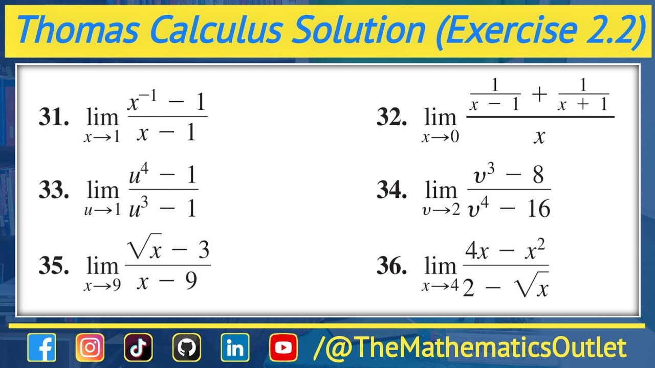 Limit of function urdu hindi | Thomas calculus exercise 2.2 Q31 to Q36 || Lec 11