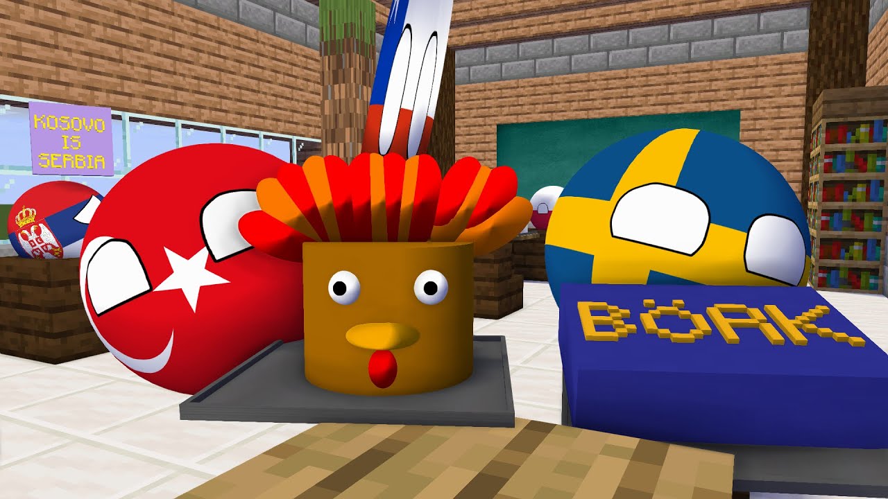 Countryballs School: Making Cake (Minecraft Animation)