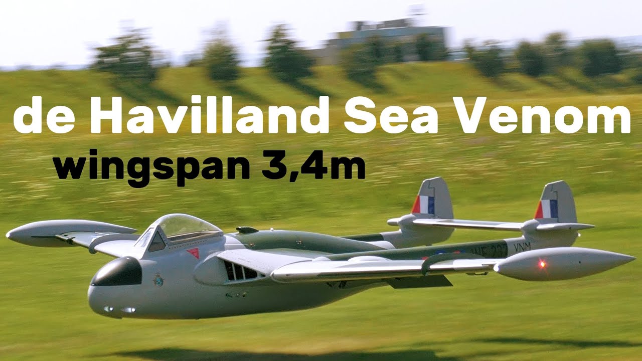 de Havilland Sea Venom | 3,4m scale jet turbine RC airplane | 4K | Holešov 2025