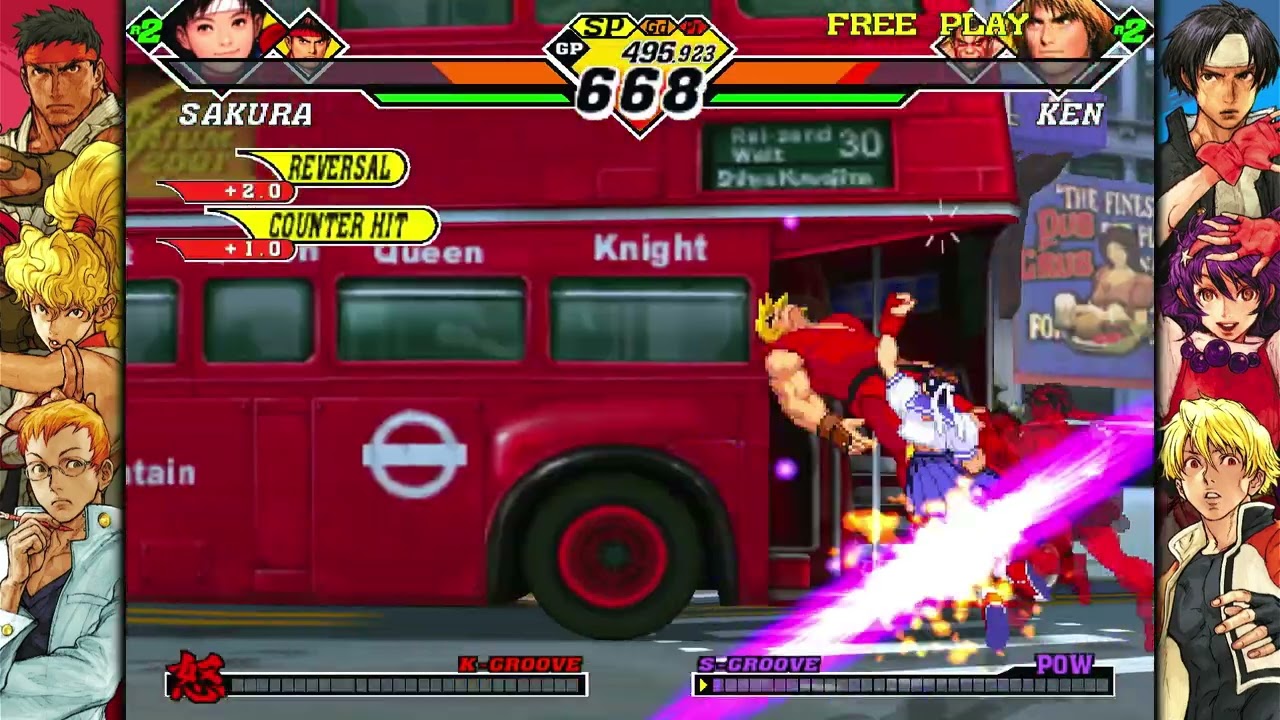 Capcom VS SNK 2: Mark Of The Millennium 2001 - Прохождение аркадного режима с Рю и Сакурой (верси...
