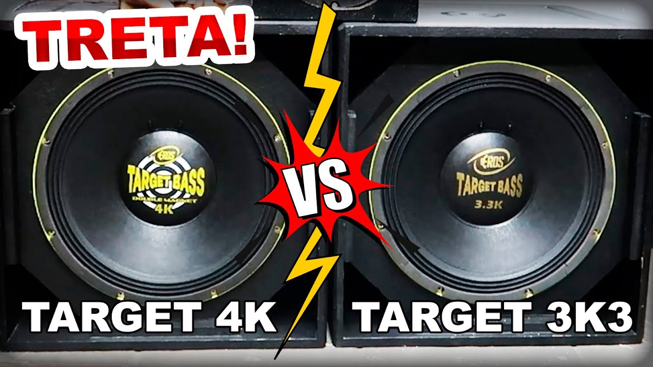 TRETA! Eros Target 3k3 vs Eros Target Bass Double Magnet 4k 15 Pol - Teste musical e Racha no RTA