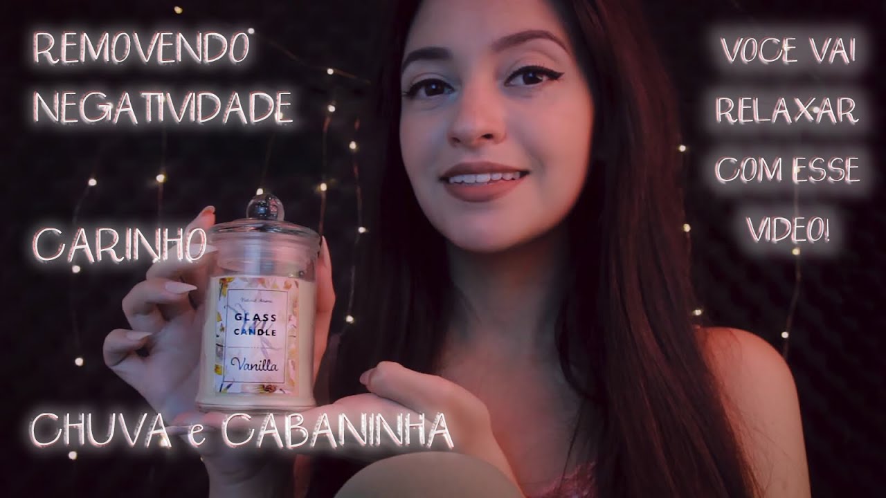 [ASMR] PARA DORMIR EM DIAS RUINS ❀ Removendo Negatividade, Escovando Cabelo, Chuva l Cabaninha ASMR
