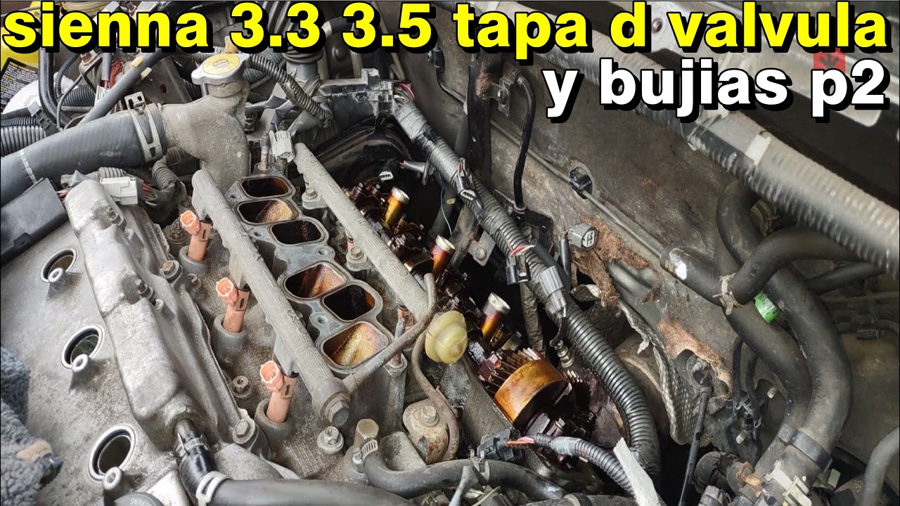 valve cover gasket toyota sienna 3.3 3.5 cambio de junta empaques de tapa de valvulas y bujias p2