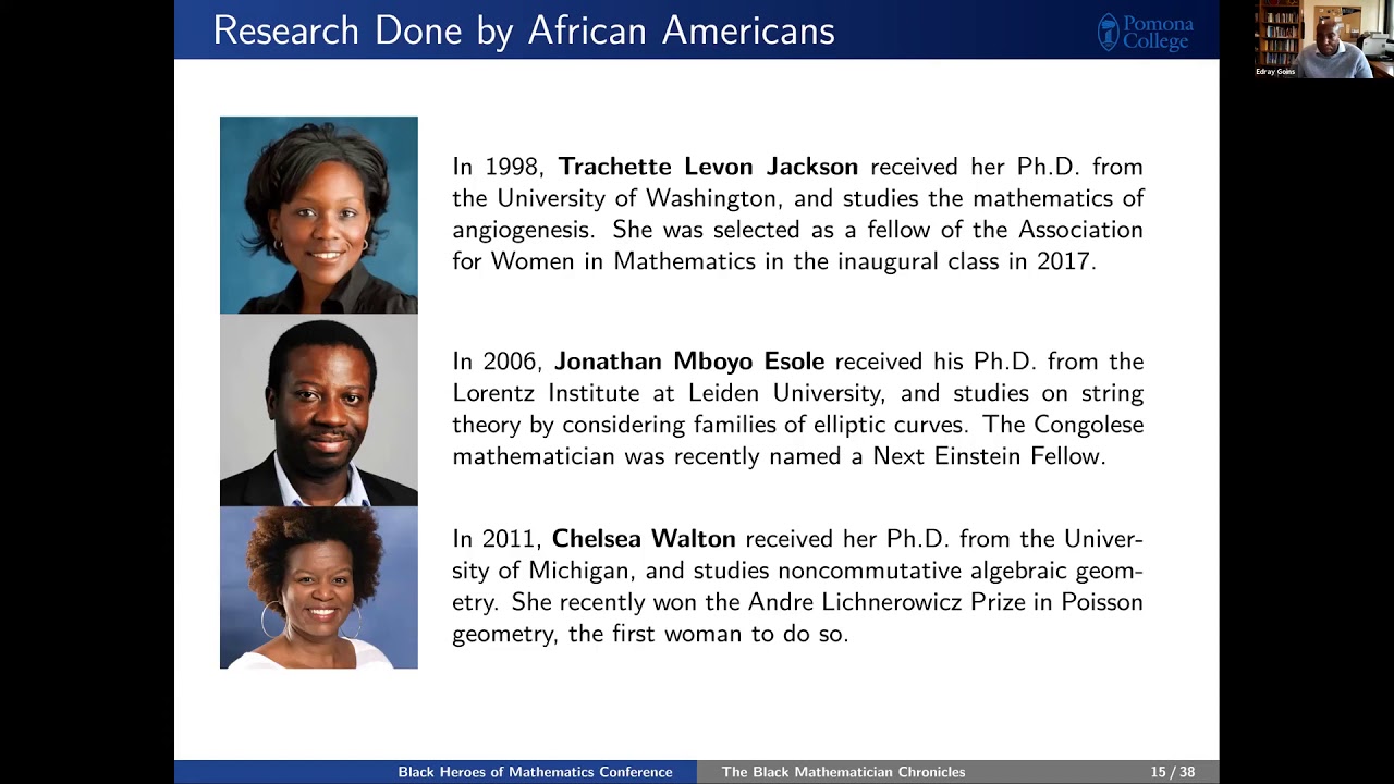 The Black Mathematician Chronicles: Our Quest to Update the MAD Pages, Edray Goins | BHoM 2020