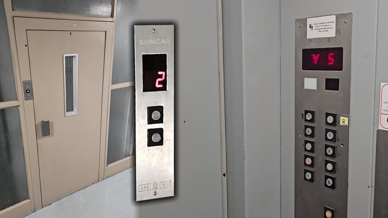UNUSUAL FIXTURES! 2000s Končar lift @ Vijenac Ruđera Boškovića, Vukovar, Croatia