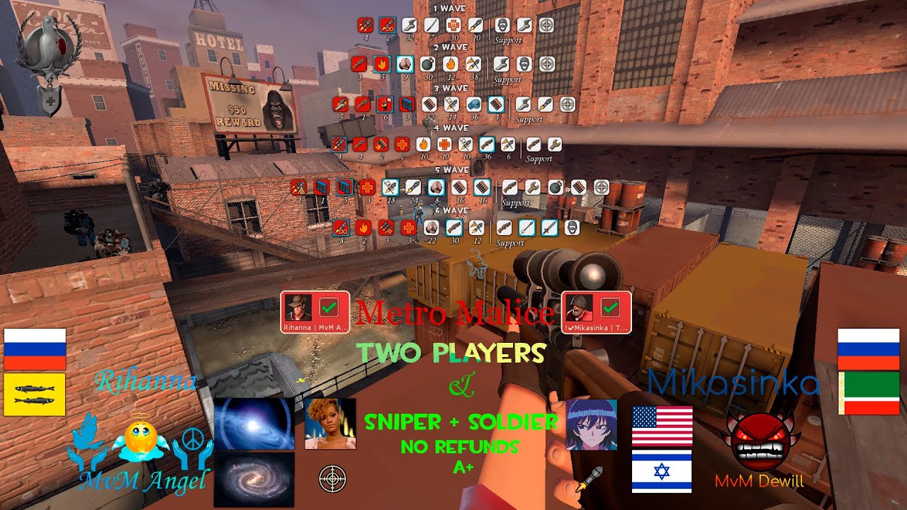 TF2 MvM Metro Malice Sniper + Soldier NR A+ (Two players only).   @MvMAngel & @Repeater228  ​