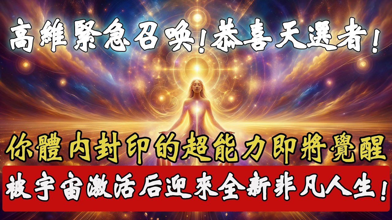 靈性覺醒關鍵時刻！恭喜被選中的你，你體內封印的高維能力即將覺醒，激活後開啓非凡人生，絕密內容嚴禁外泄！