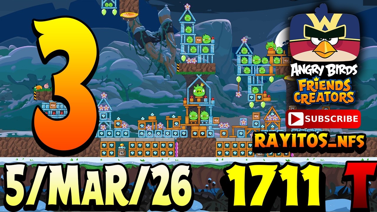 Angry Birds Friends Level 3 Tournament 1711 Highscore POWER-UP walkthrough