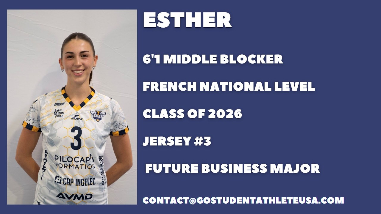 6'1 MIDDLE BLOCKER - ESTHER - GRADUATE STUDENT - 2026 VOLLEYBALL RECRUITING VIDEO