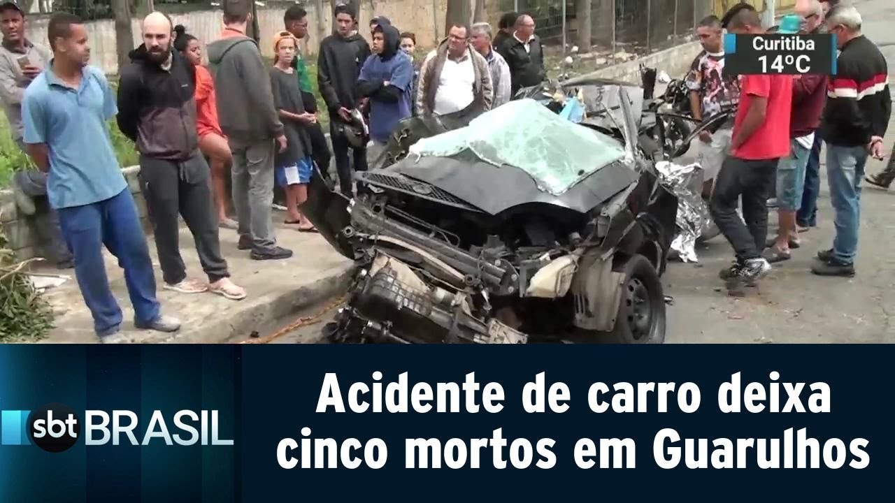 Acidente de carro deixa cinco mortos em Guarulhos, na Grande SP | SBT Brasil (18/08/18)
