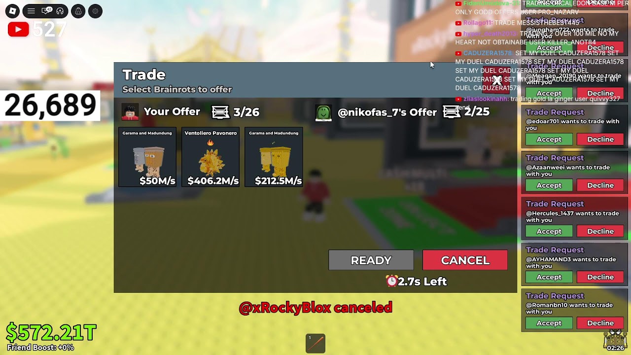 Trading With Viewers in Steal A Brainrot LIVE! (Roblox)