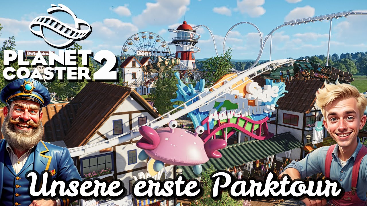 Unsere erste Parktour durch Deichside Adventures - Planet Coaster 2 Let's Play Deutsch