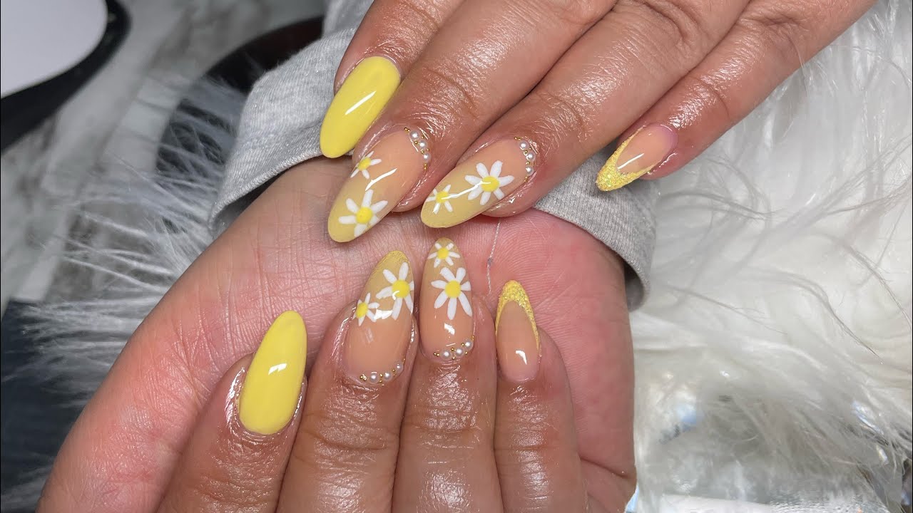 Yellow spring nails ~ how to ombre nails with airbrush  💛🌼| acrylic nails | watch me work