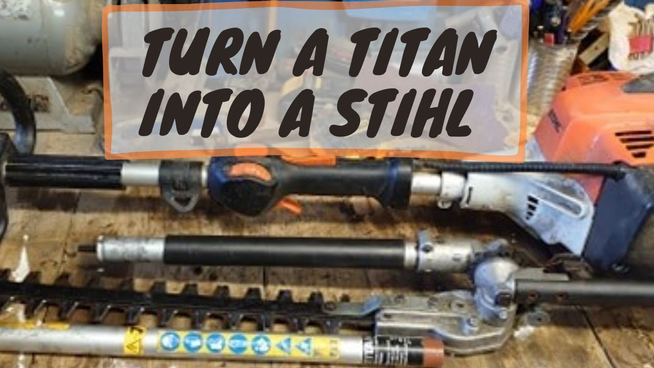 Titan Hedge Trimmer into a Stihl - MAKING a short pole hedge cutter