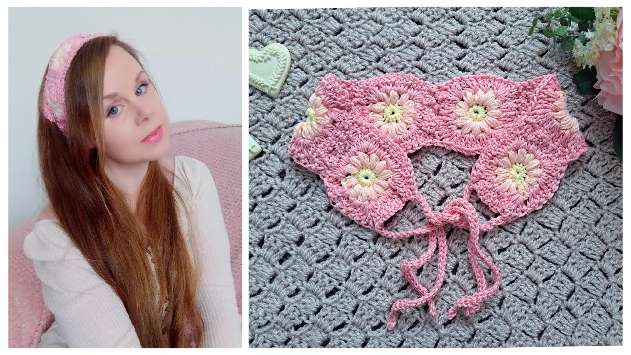 🌸 CROCHET EASY HEADBAND 🌸 DIY BEGINNER TUTORIAL FOR GRANNY SQUARE FLOWER HAIRBAND (EASY & FAST!) 🌸