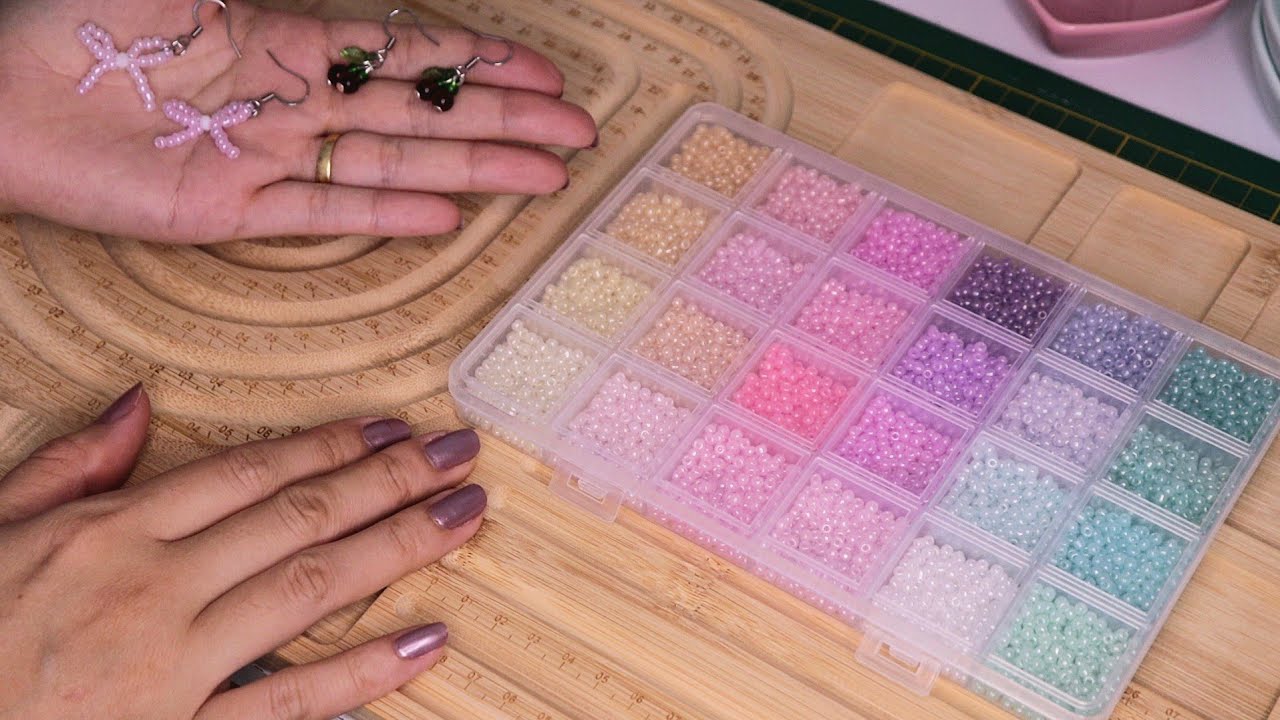 ASMR Produzindo acessório com miçangas #1 Vídeo calminho para relaxar 😴