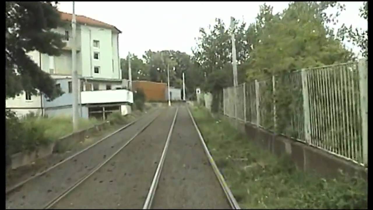 Most, tramvaj, line 4 in driver cab. part4,real time
