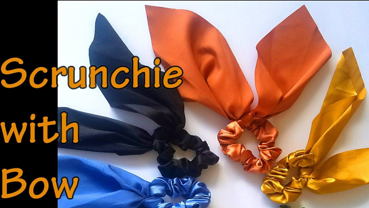 Scrunchie with Bow/Tie/Amis stitches and crafts