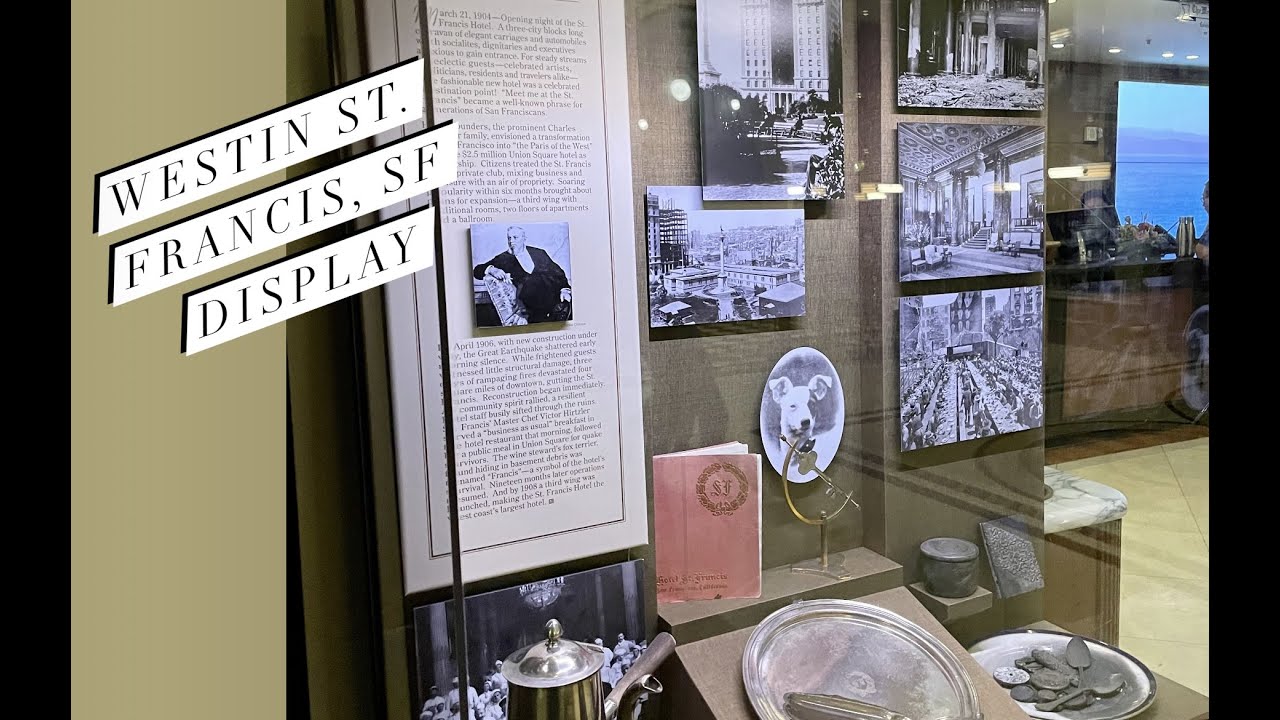 Westin St. Francis Display Case of Hotel's History, Union Square San Francisco