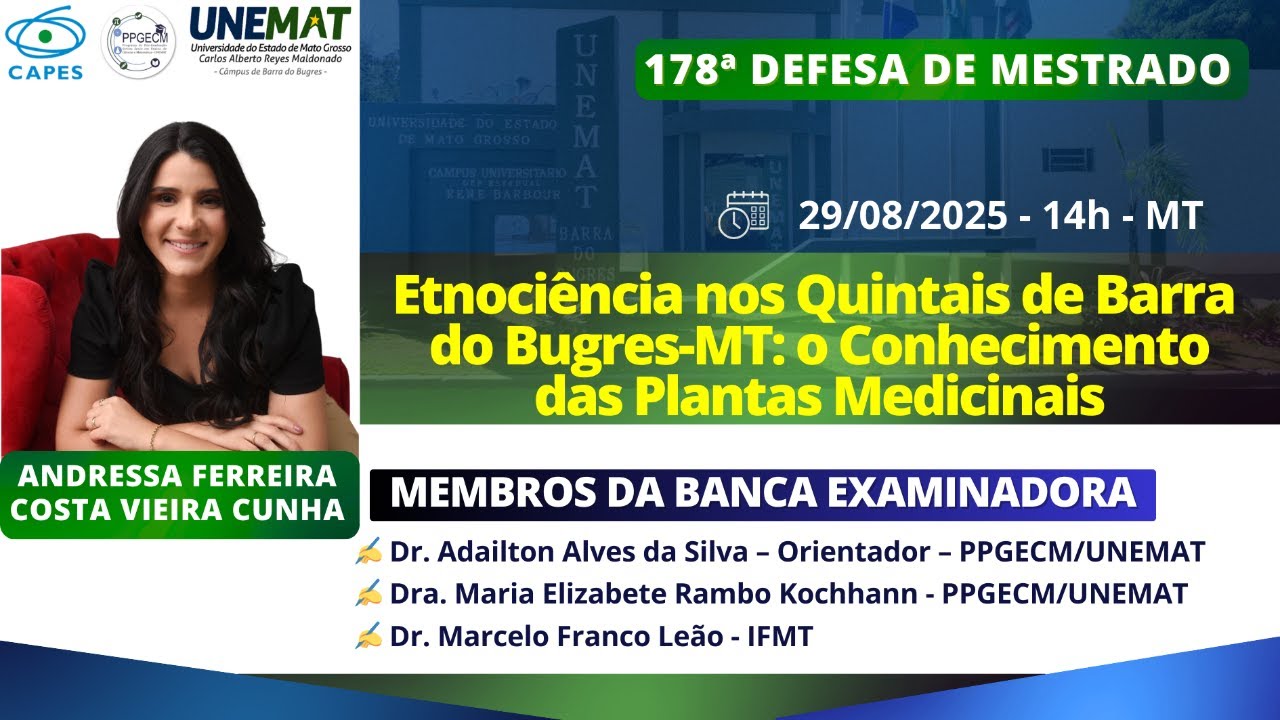 178ª DEFESA DE MESTRADO - PPGECM/UNEMAT