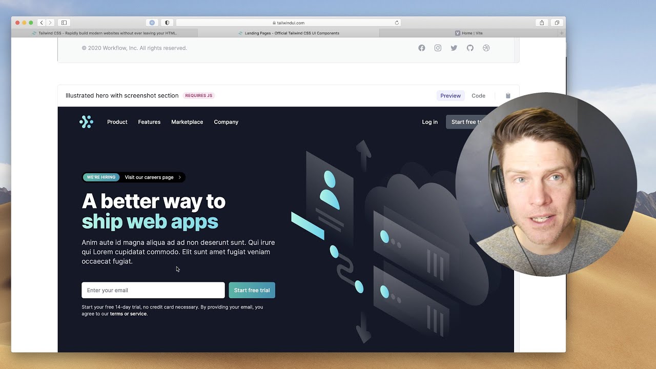 How to build a landing page with Tailwind CSS, Tailwind UI, Vite.js &ndash; tutorial video