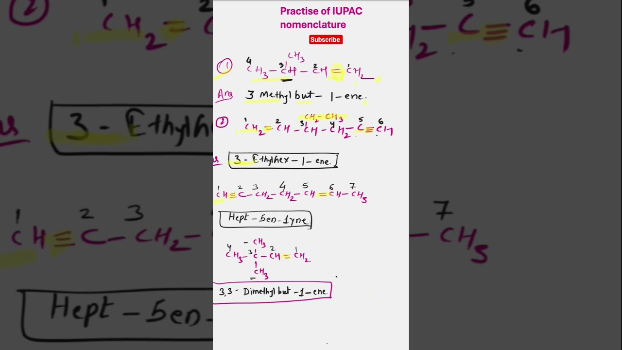 practise of IUPAC nomenclature in 1 min # viral #shorts