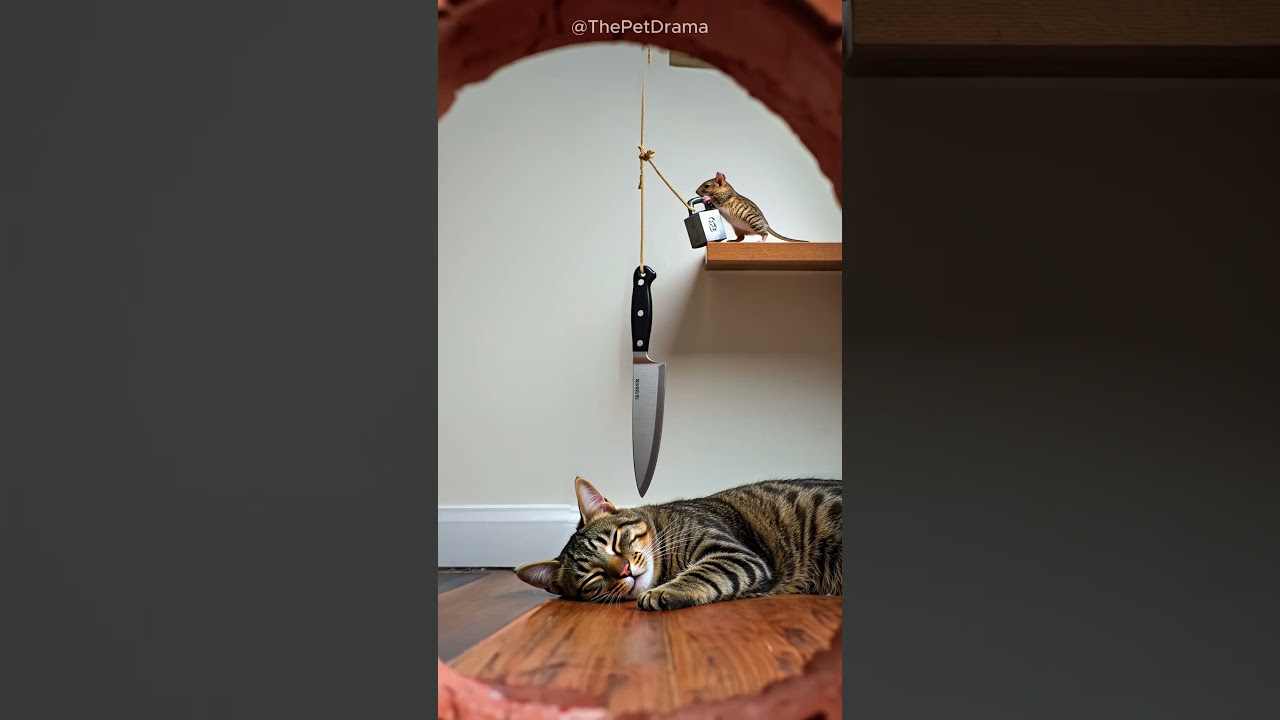 LOL! Mouse pranks hard-cat just wanted a nap.!?#cat #catandmouse #trending