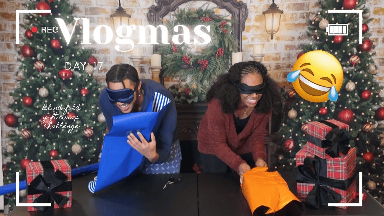 WE WRAPPED GIFTS BLINDFOLDED 😂 *chaotic* | Vlogmas Day 17