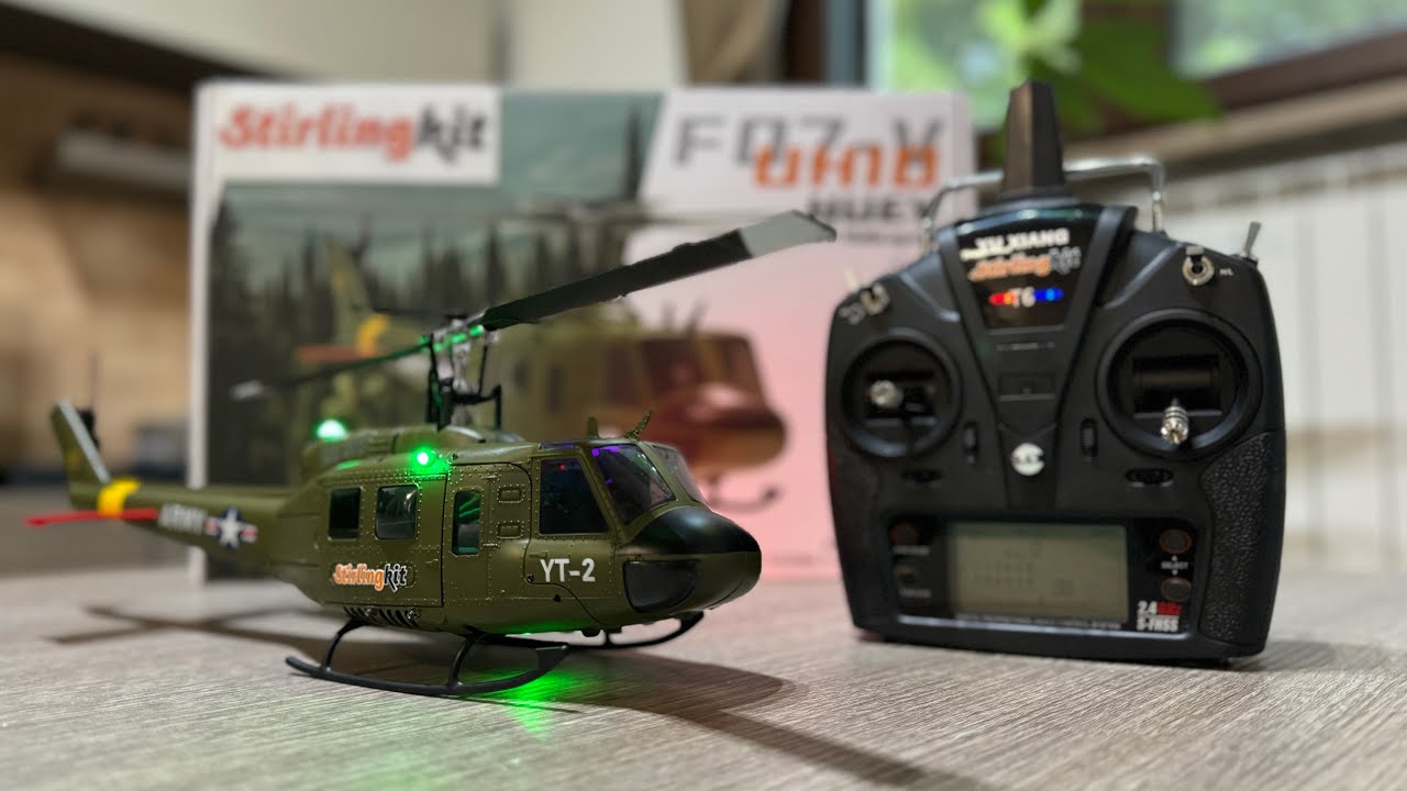 @Stirlingkit YU XIANG F07-V UH-1 Huey 6G/3D Stunt RC Heli RTF - UNBOXING & FIRST START [4K60fps HDR]