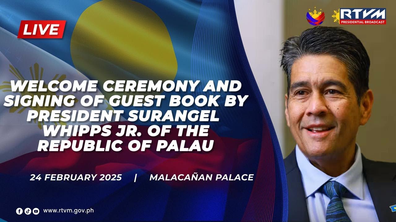 Welcome Ceremony and Signing of the Guest Book by Pres. Surangel Whipps Jr. of the Republic of Palau
