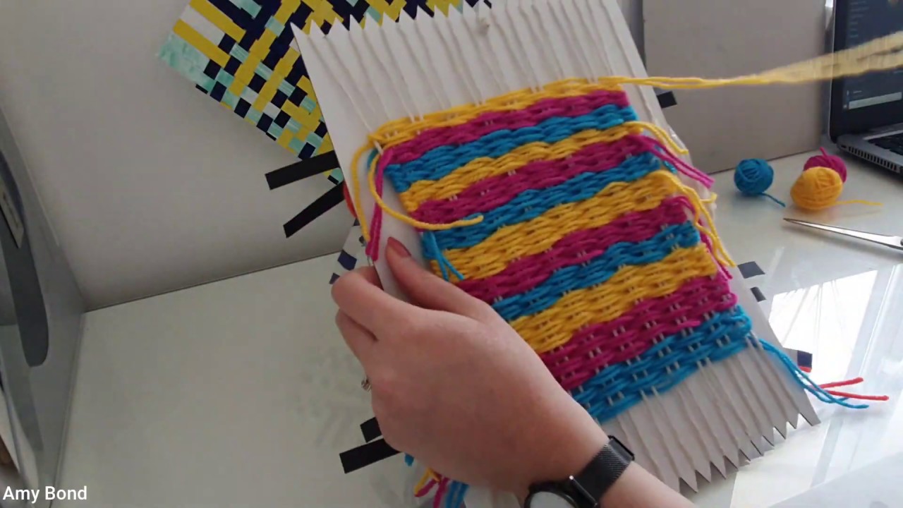 How to Weave Basket Weave Technique on Cardboard Loom