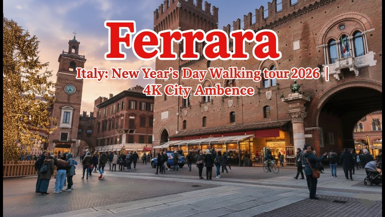 Ferrara walking tour 4K City Ambience | Italy