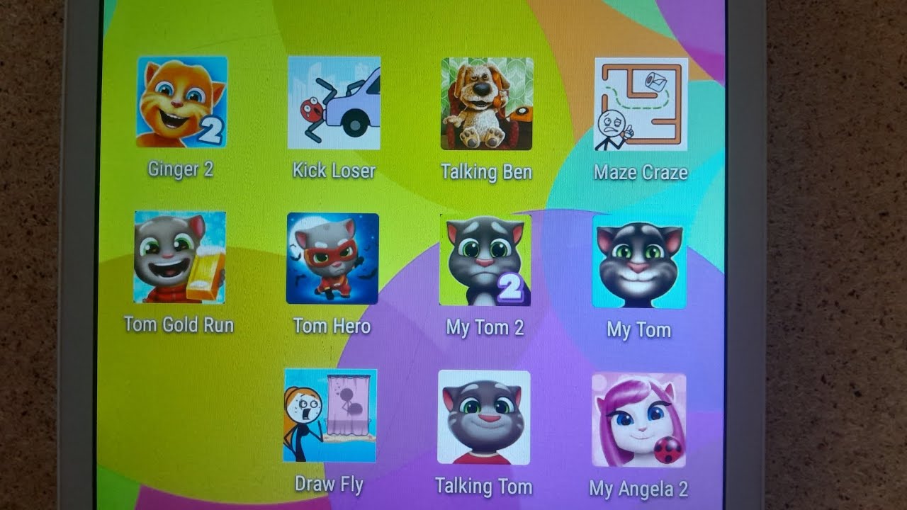 Talking Ben  Talking tom Kick Loser Ginger 2 Angela 2 Tom Hero Dash  Tom Gold run Tom2 Maze Craze 