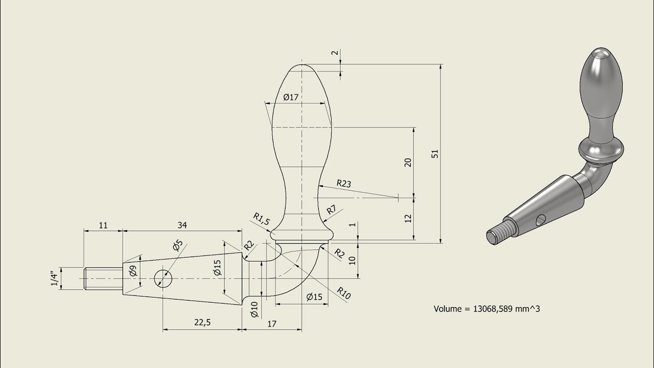 Tutorial Inventor - 290 FAUCET HANDLE