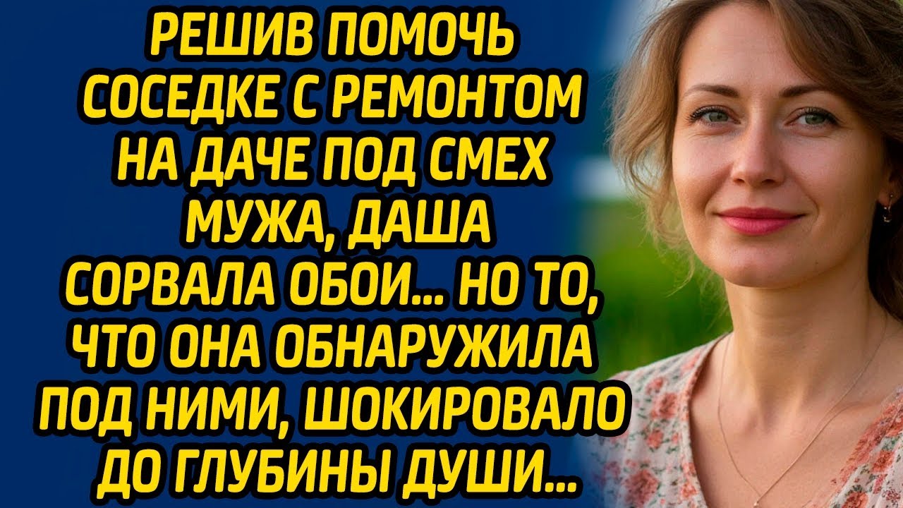 Решив помочь соседке с ремонтом на даче под смех мужа, Даша сорвала обои... Но то, что она нашла...