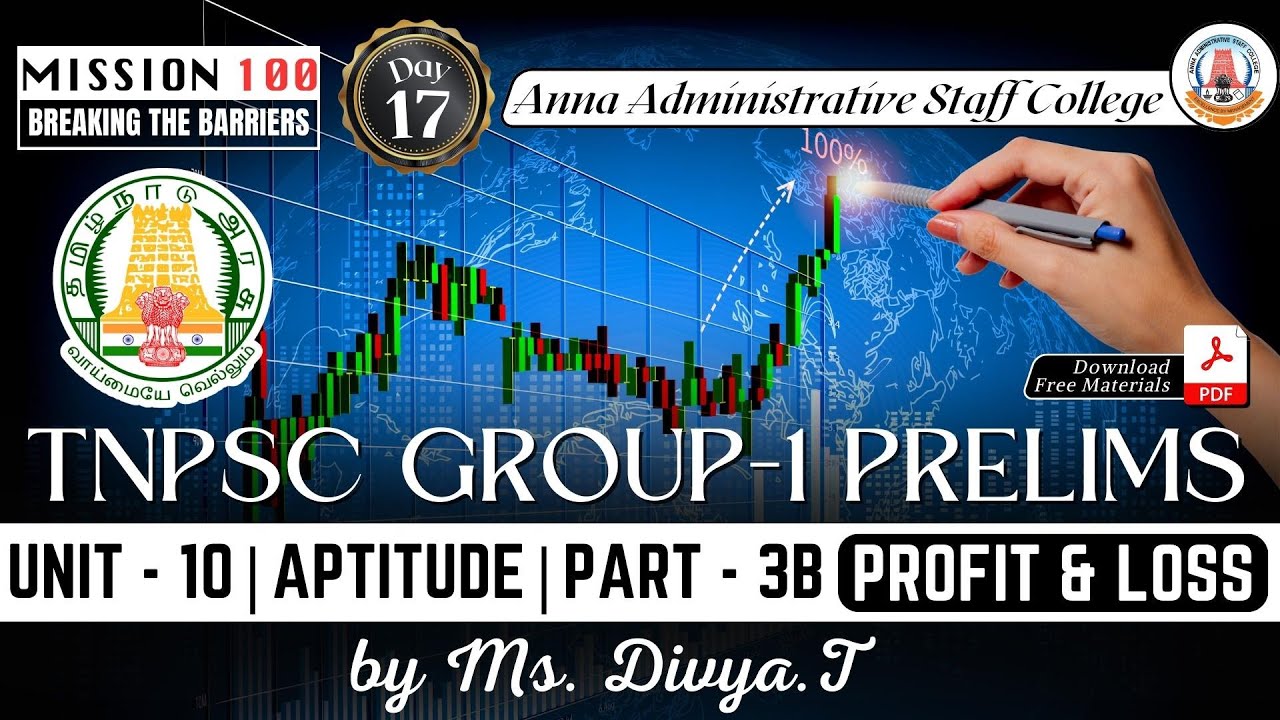 MISSION 100 | Day 17 | Group 1 | Unit 10 | Aptitude - 3B | Profit & Loss | Ms. Divya.T