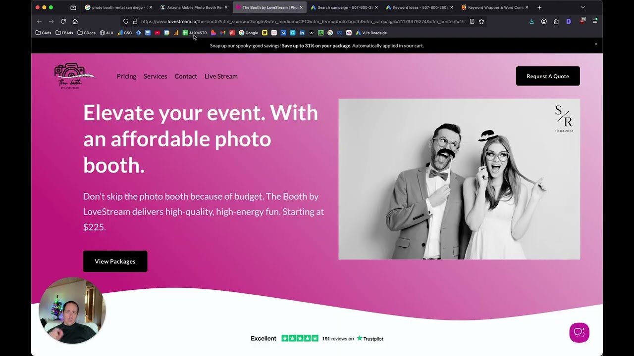 Реклама в Google для аренды фотобудок