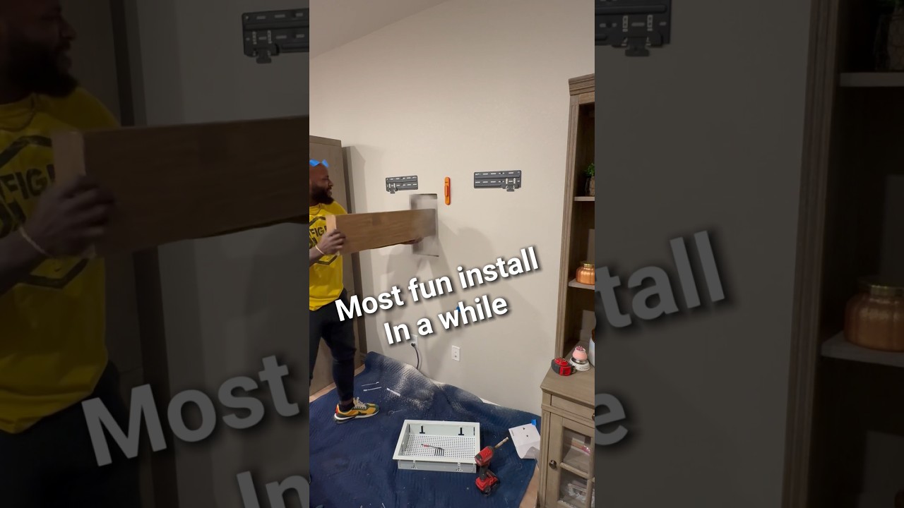 Samsung Frame Tv Install #work #install #explore #fyp #tech #tv #howto #flat #subscribe #shorts #fun