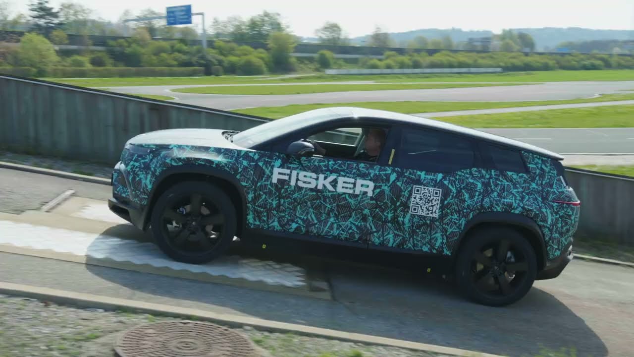 Henrik Fisker puts the Fisker Ocean through its paces on the test track