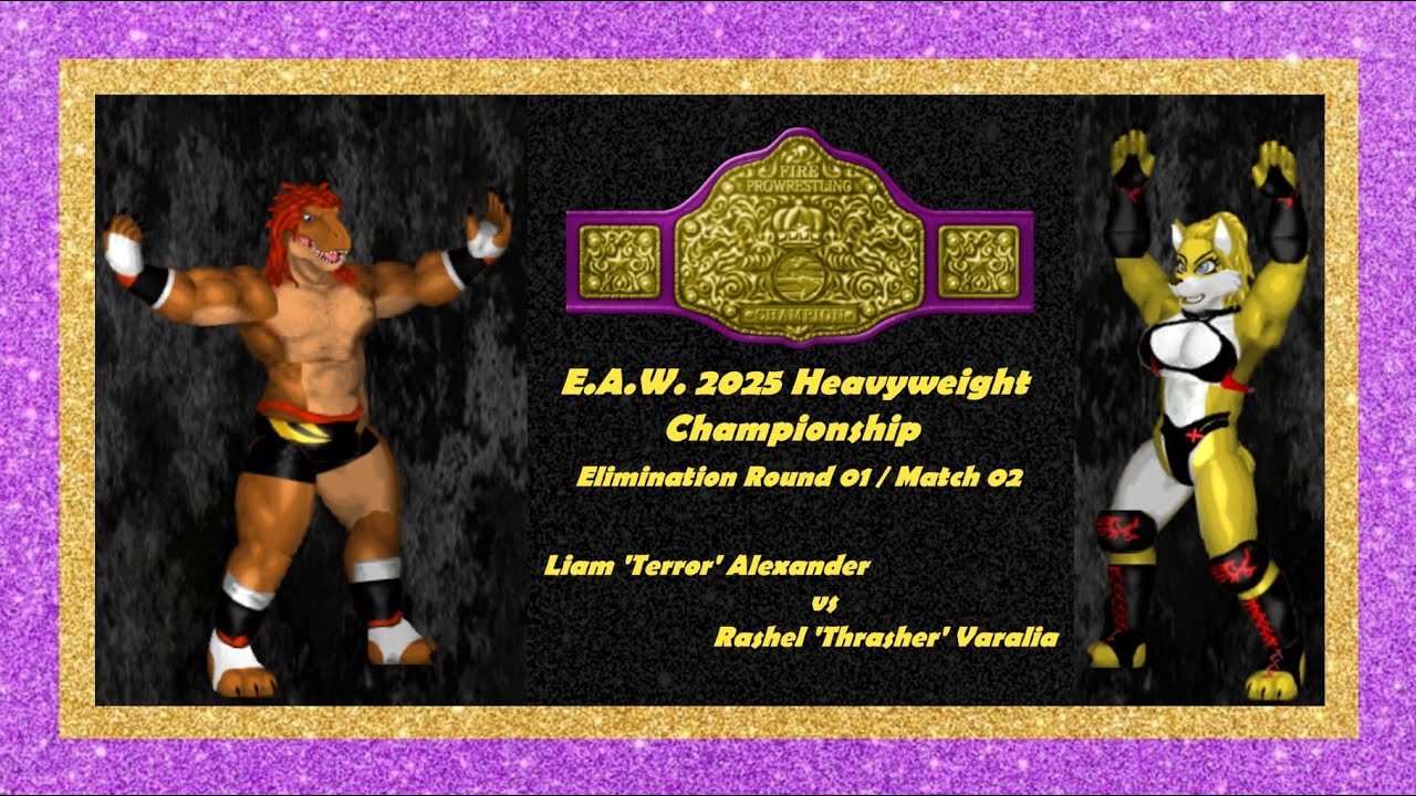E.A.W. 2025 Heavyweight Championship Match 02 - Terror the T-Rex vs Thrasher the Dominatrix!