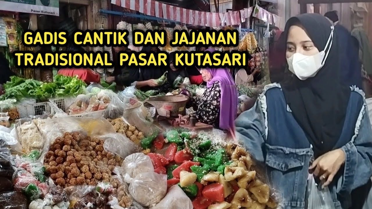 JAJANAN TRADISIONAL di pasar kutasari purbalingga. Jajanannya jadul banget