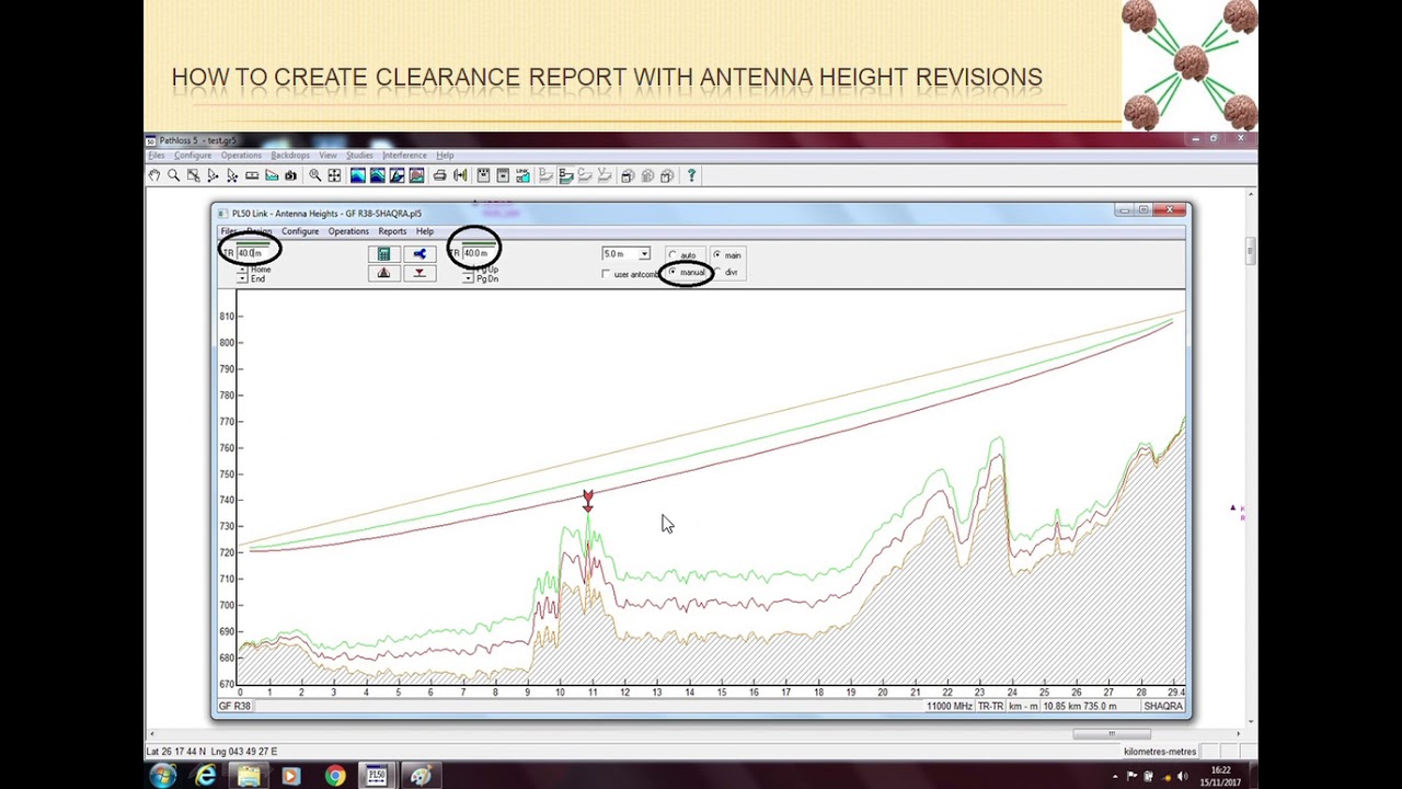 Path Loss 5 - How to create Clearance Report with Antenna Height revisions (Urdu/Hindi Language)