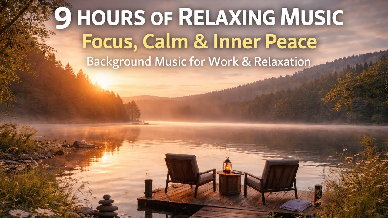 9 Hours Relaxing Music for Focus & Calm | Peaceful Background Music
