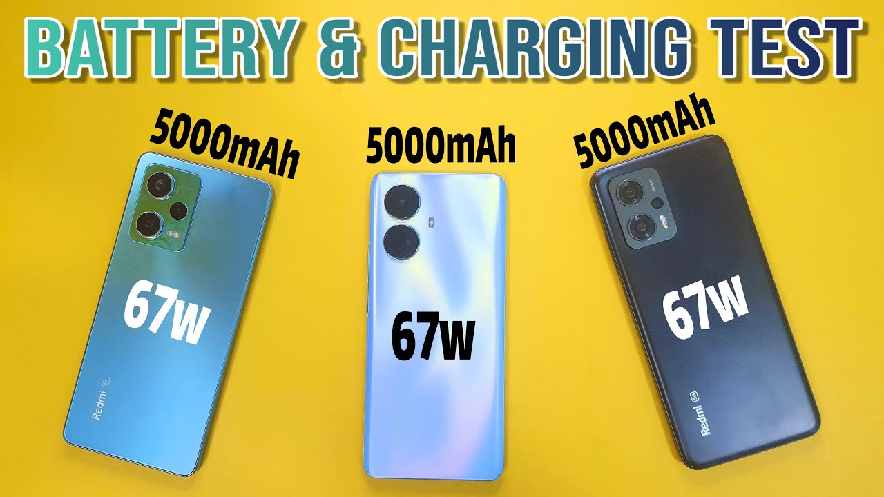 Full Battery Drain and Charging Test Redmi Note 12 Pro 5G vs Realme 10 Pro Plus vs Redmi K50i!!!