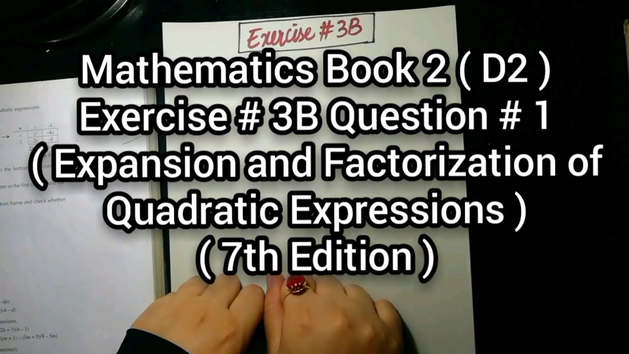 Mathematics Book 2 ( D2 ) New syllabus | 7th Edition | Exercise 3B | Q # 1 | in Urdu / Hindi