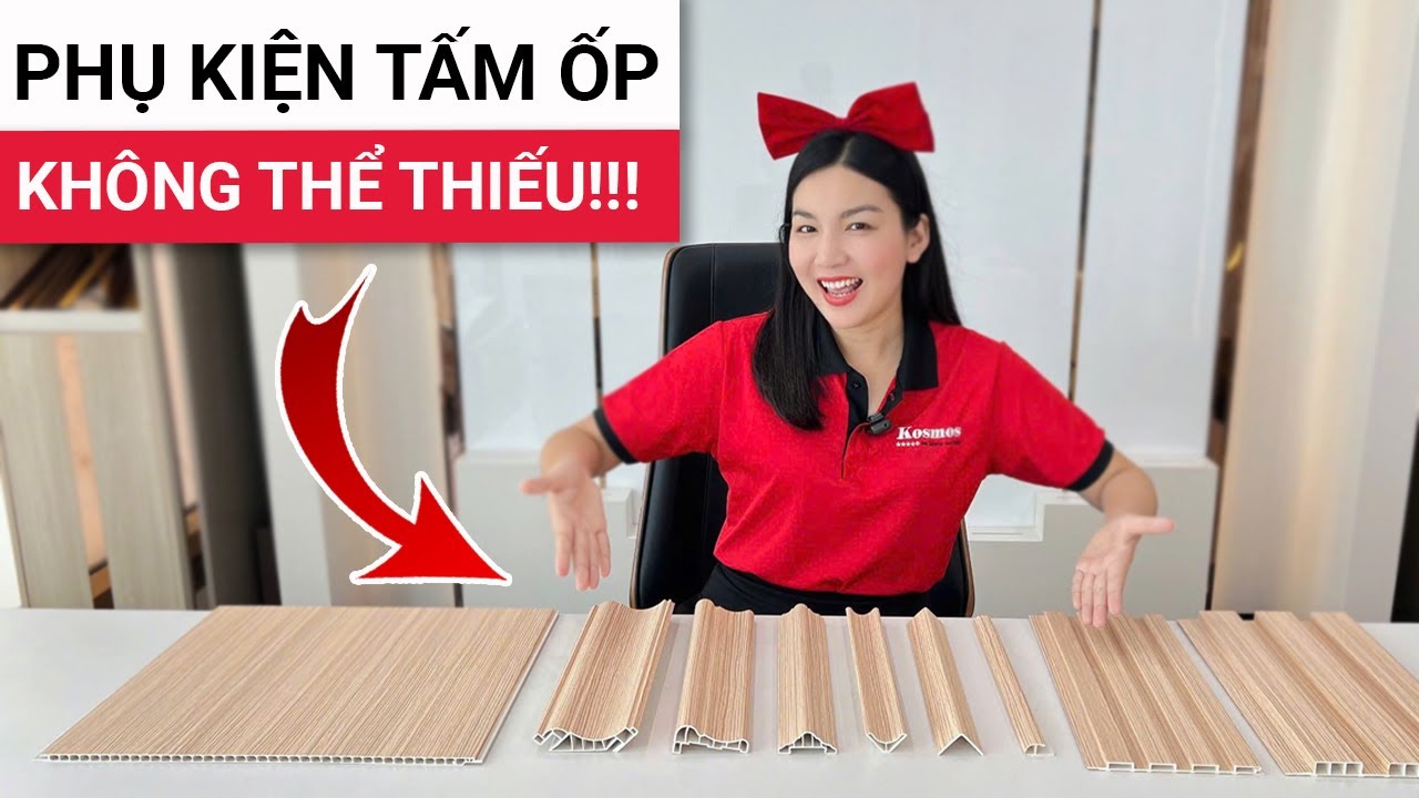 Phụ kiện tấm nhựa ốp tường PVC | Nẹp V, góc âm, kết thúc, lưng tường, phào chỉ trang trí, cổ trần