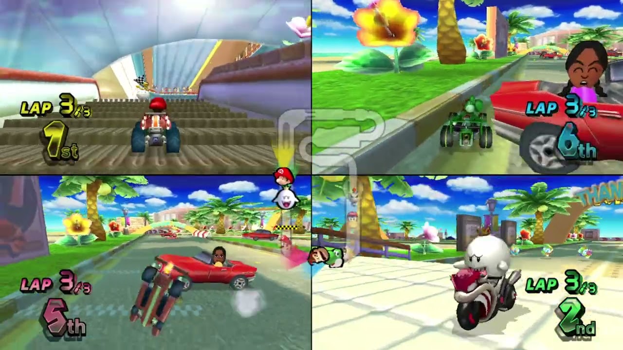 Mario Kart Wii ✦ 4 Players #343 Flower Cup 150cc