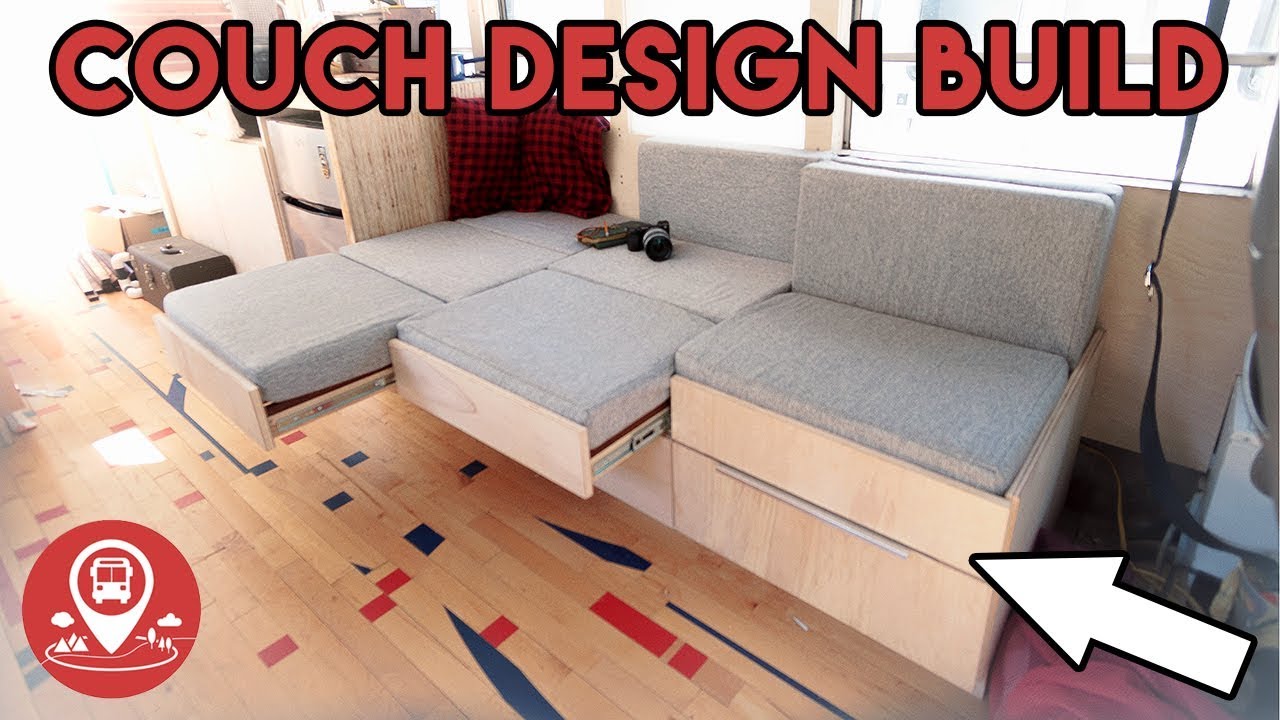 PROGRESS #17 | School Bus Conversion | COUCH BED DESIGN BUILD